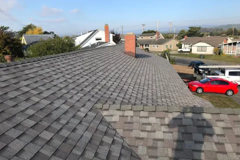 Neighborhood re-roof in composition shingles